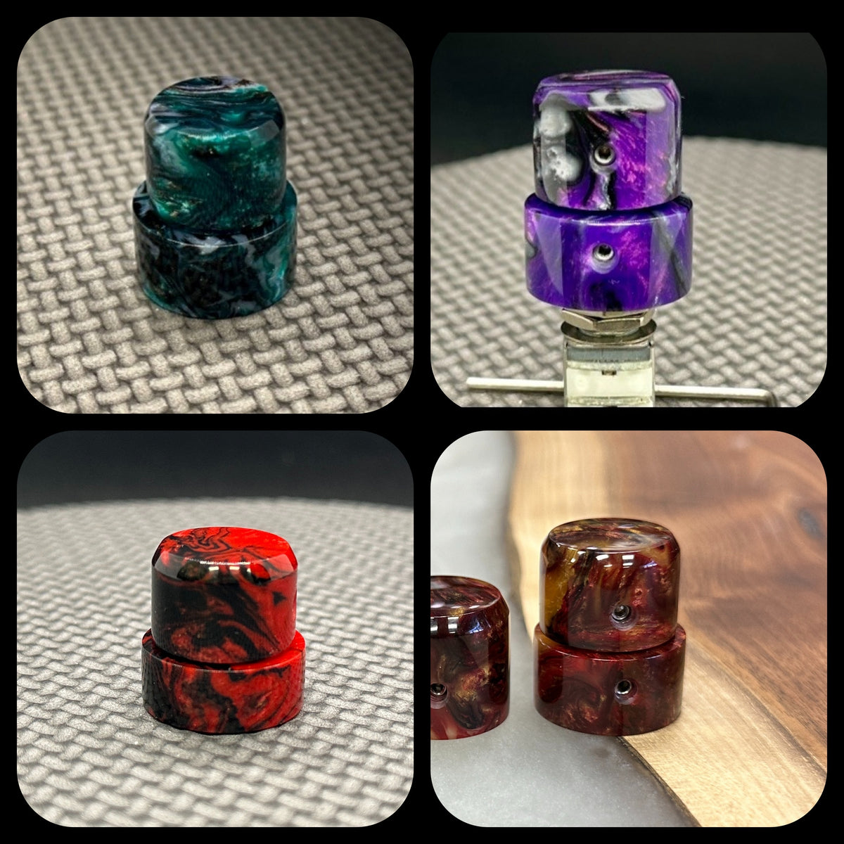 Custom "Concentric (Stacked)" Guitar and Bass Volume knob Set