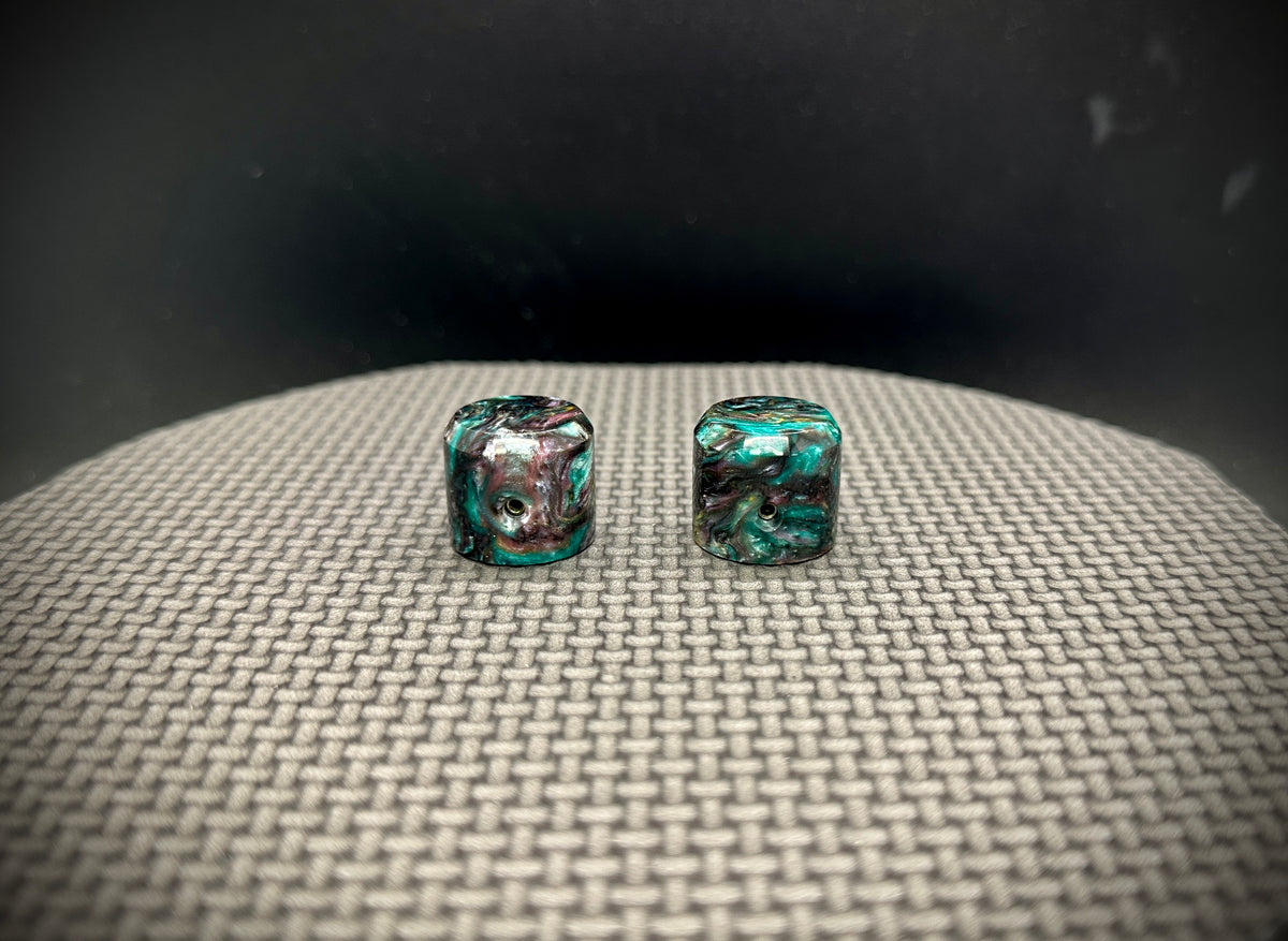 Custom "Abalone" Guitar and Bass Volume knob Set Tactical Black Vault™