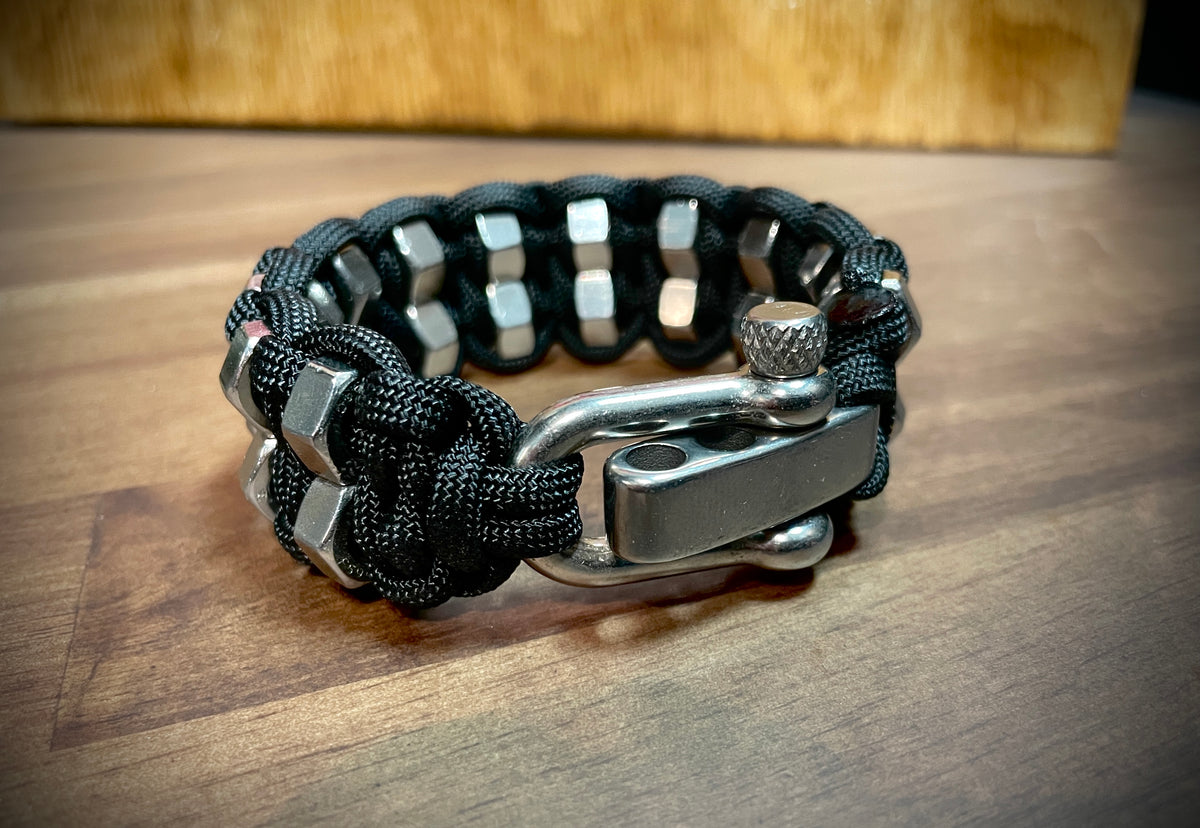 Double Wide Stainless Steel Hexnut Bracelet – Tactical Black Vault™