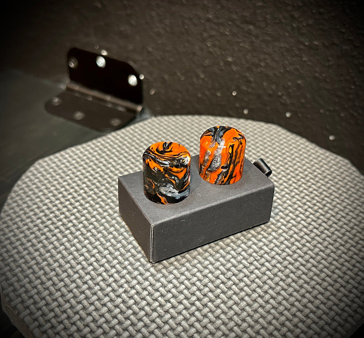 Custom "Orange Damascus" Guitar and Bass Volume knob Set Tactical