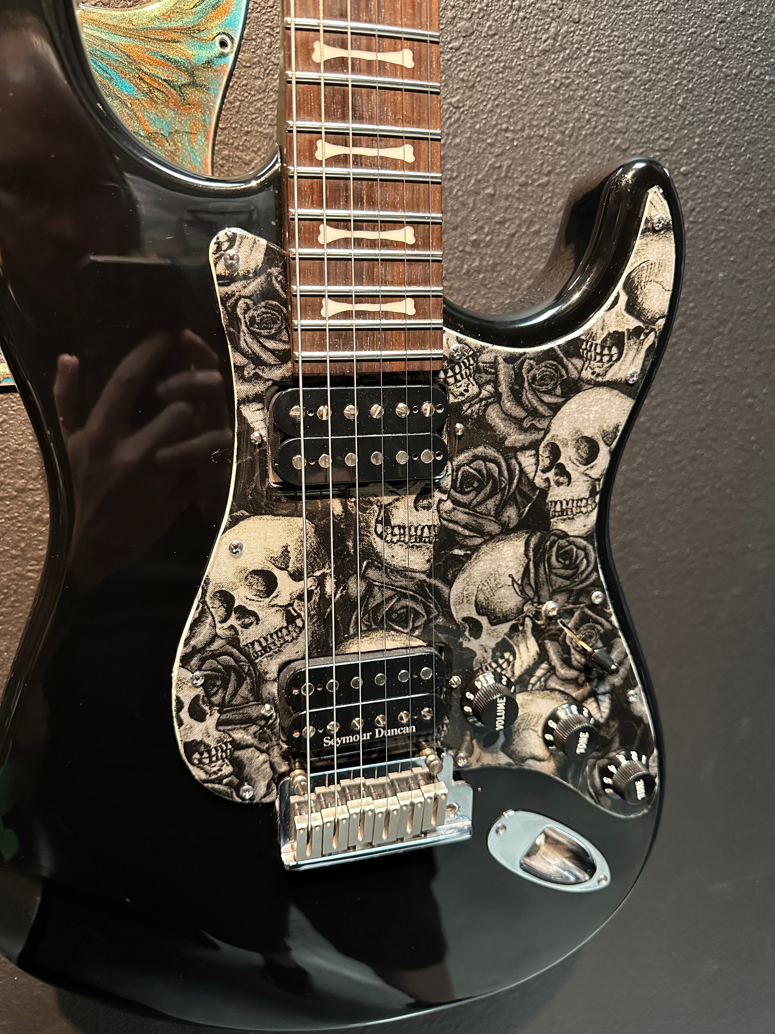 Custom “Skull Rose” Resin top Pick Guard
