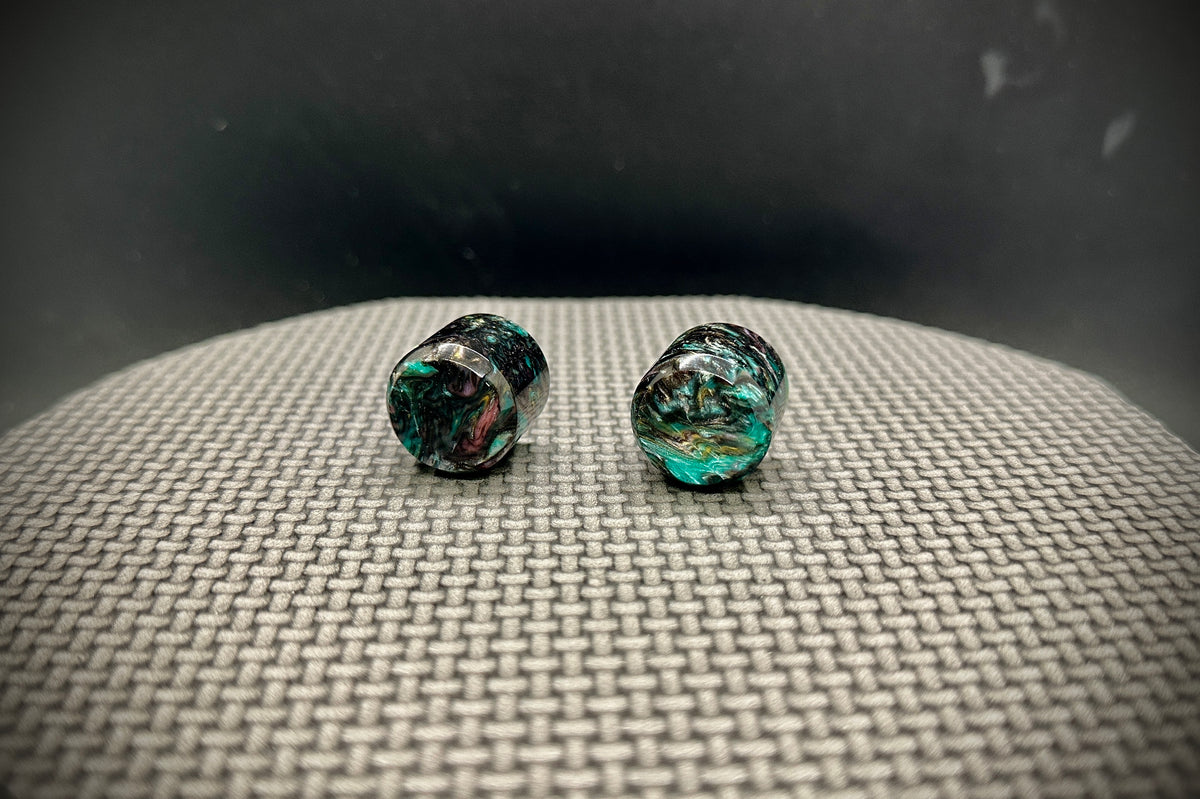 Custom "Abalone" Guitar and Bass Volume knob Set Tactical Black Vault™