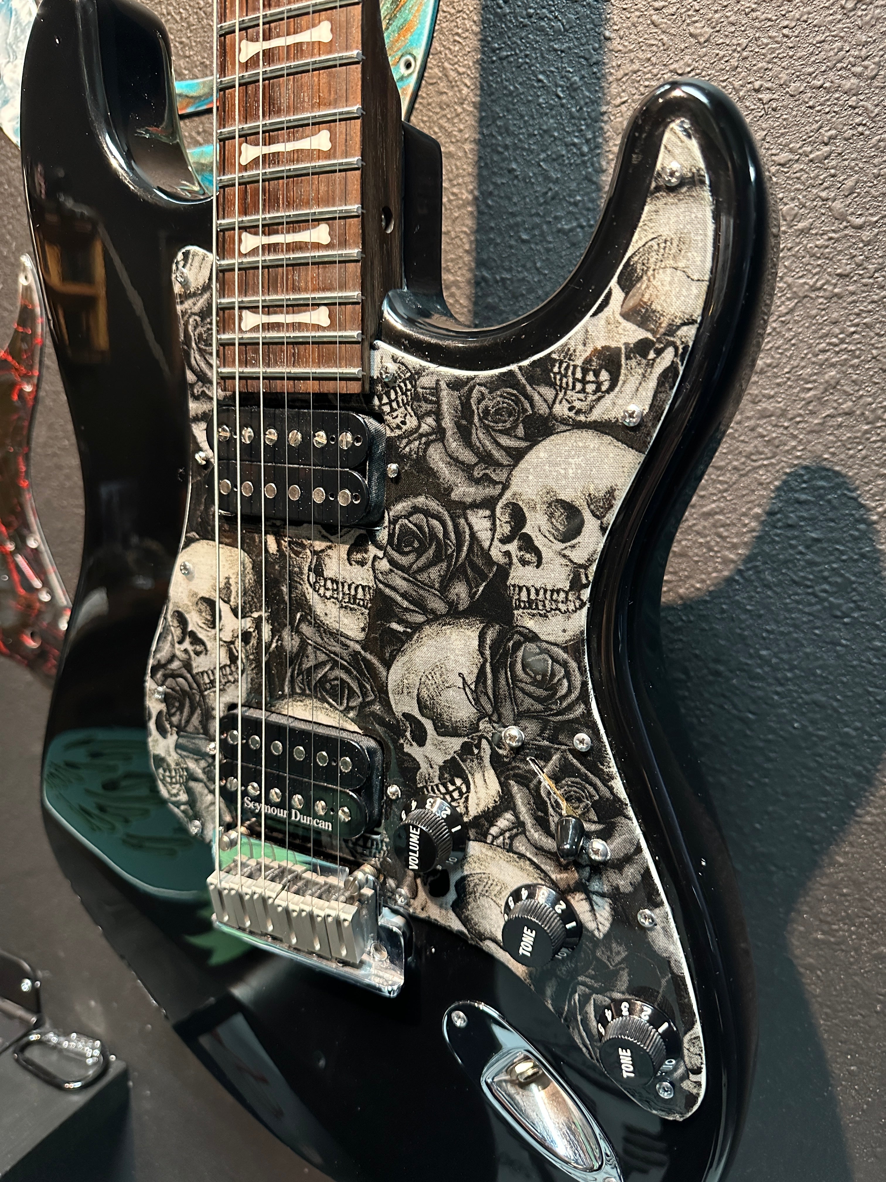 Custom “Skull Rose” Resin top Pick Guard