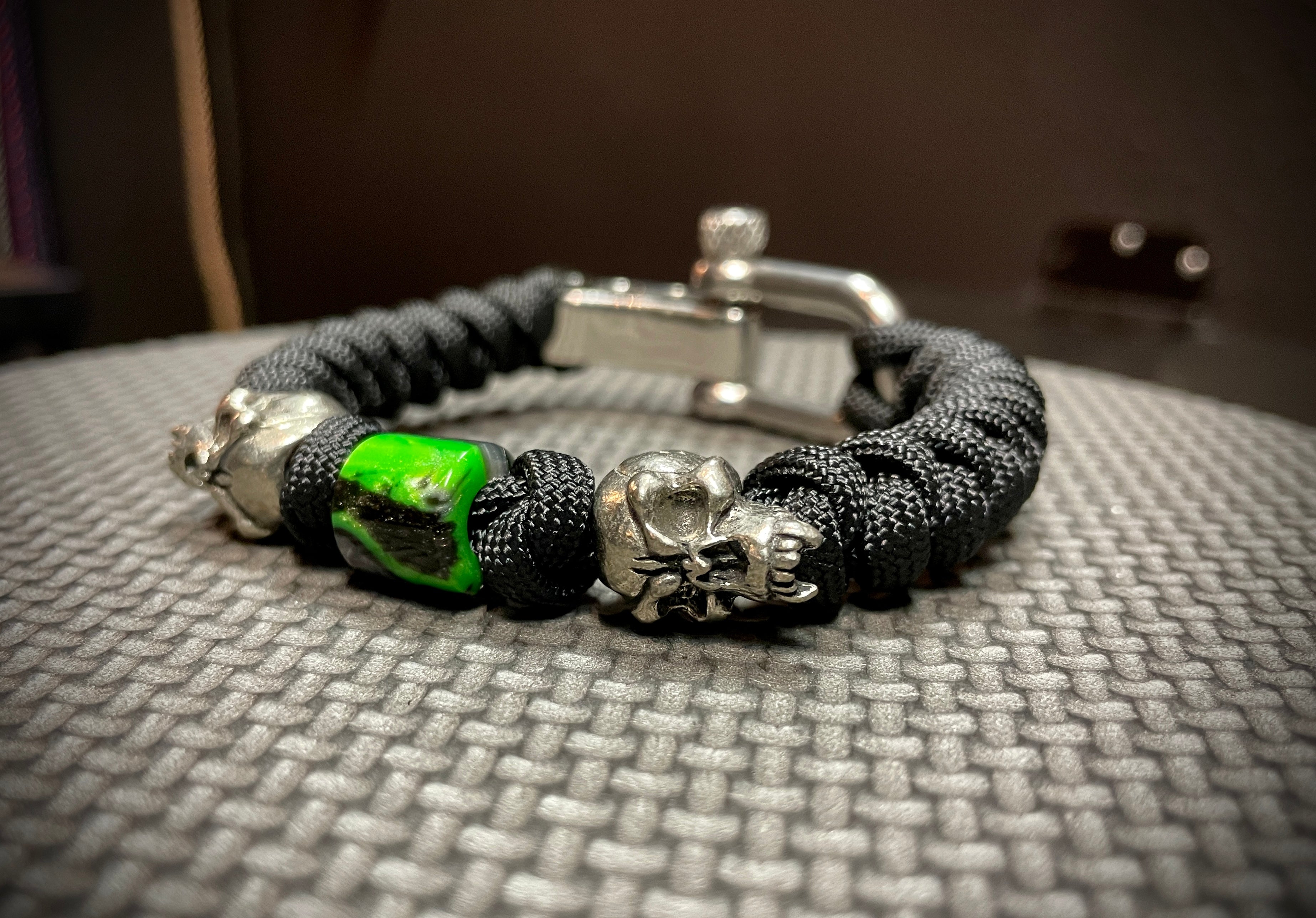 BioHazard Snake Weave Skull Paracord Bracelet Tactical Black Vault biohazard-snake-weave-skull-paracord-bracelet-tactical-black-vault