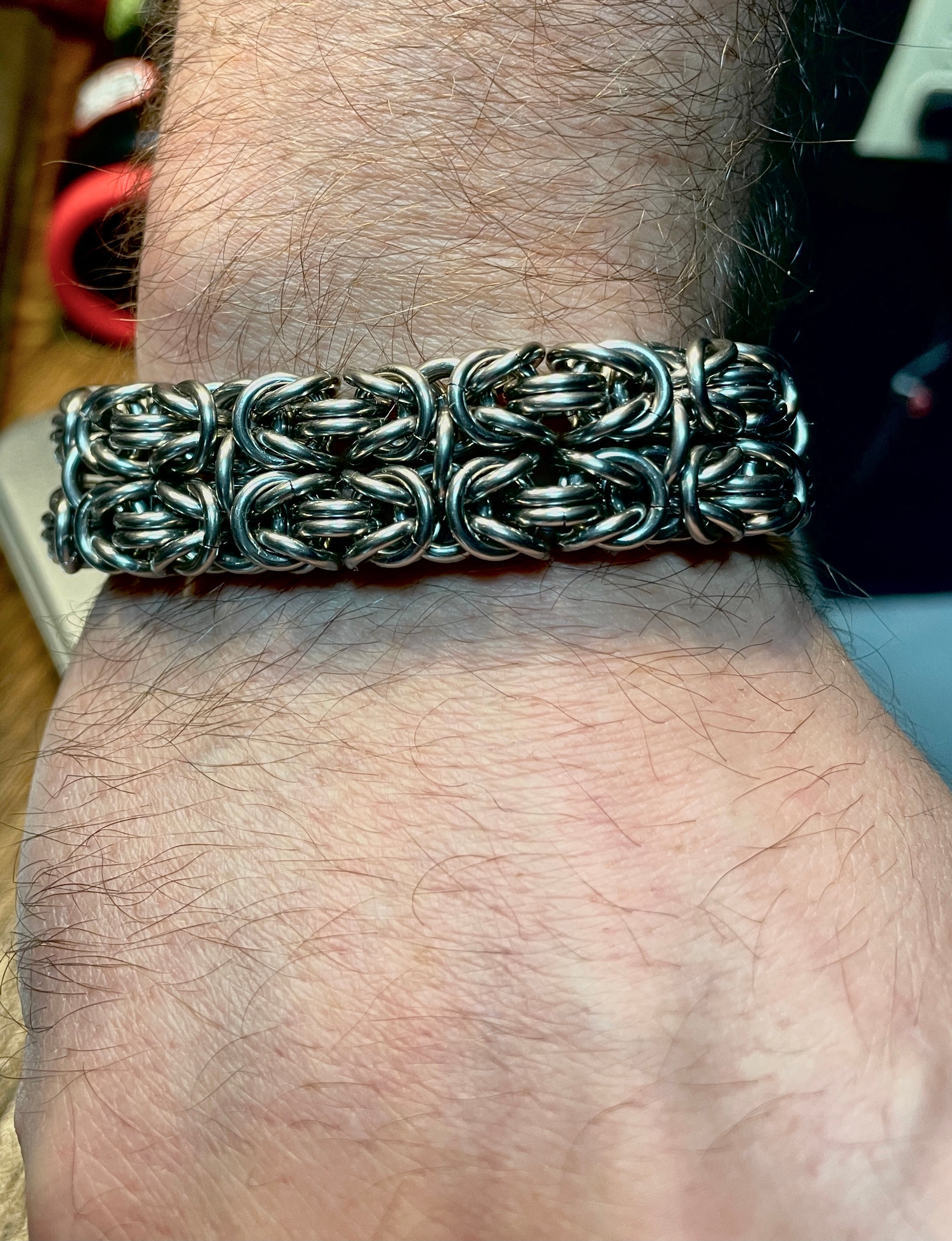 Custom Chainmaille Byzantine bracelet