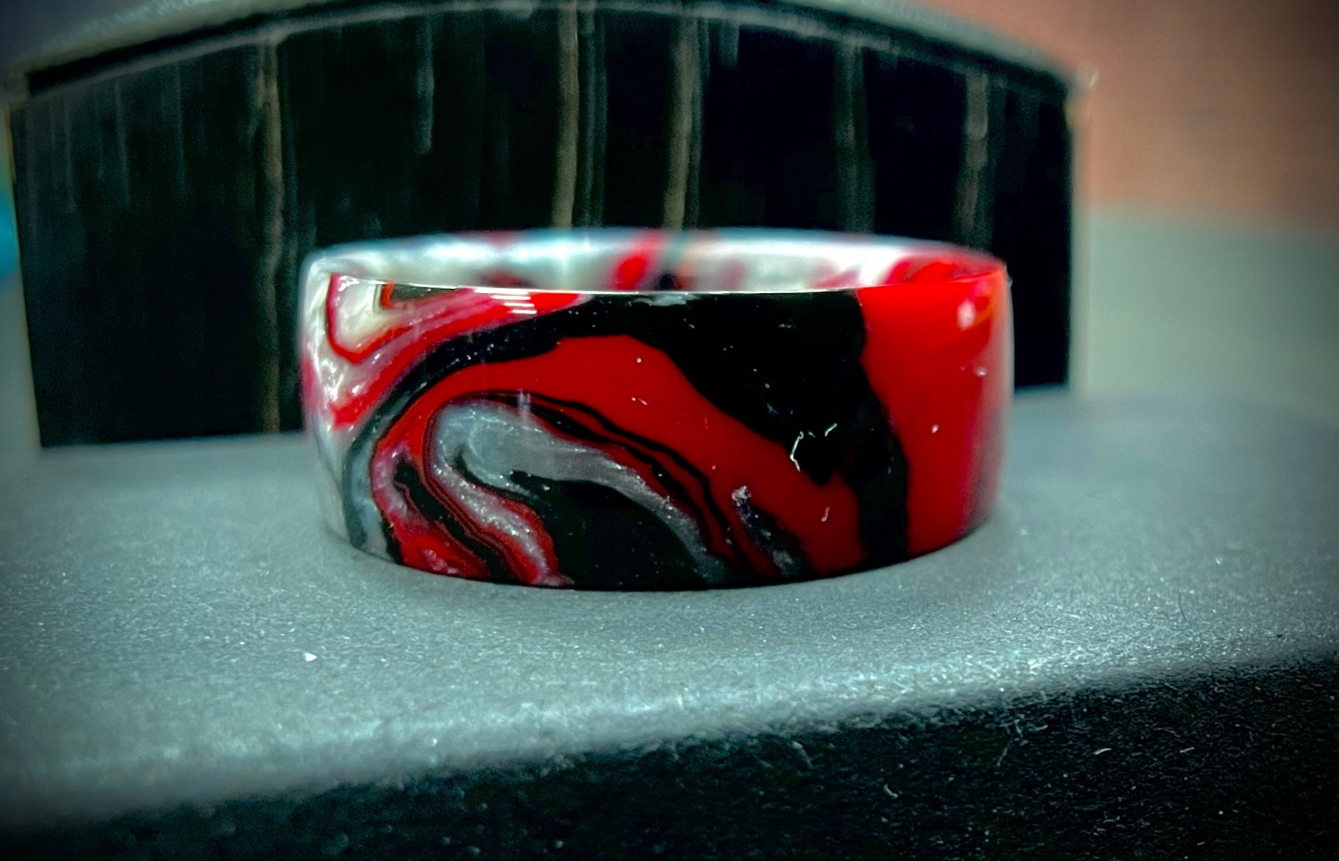 Tactical Black "Blood of Hades" Custom Ring