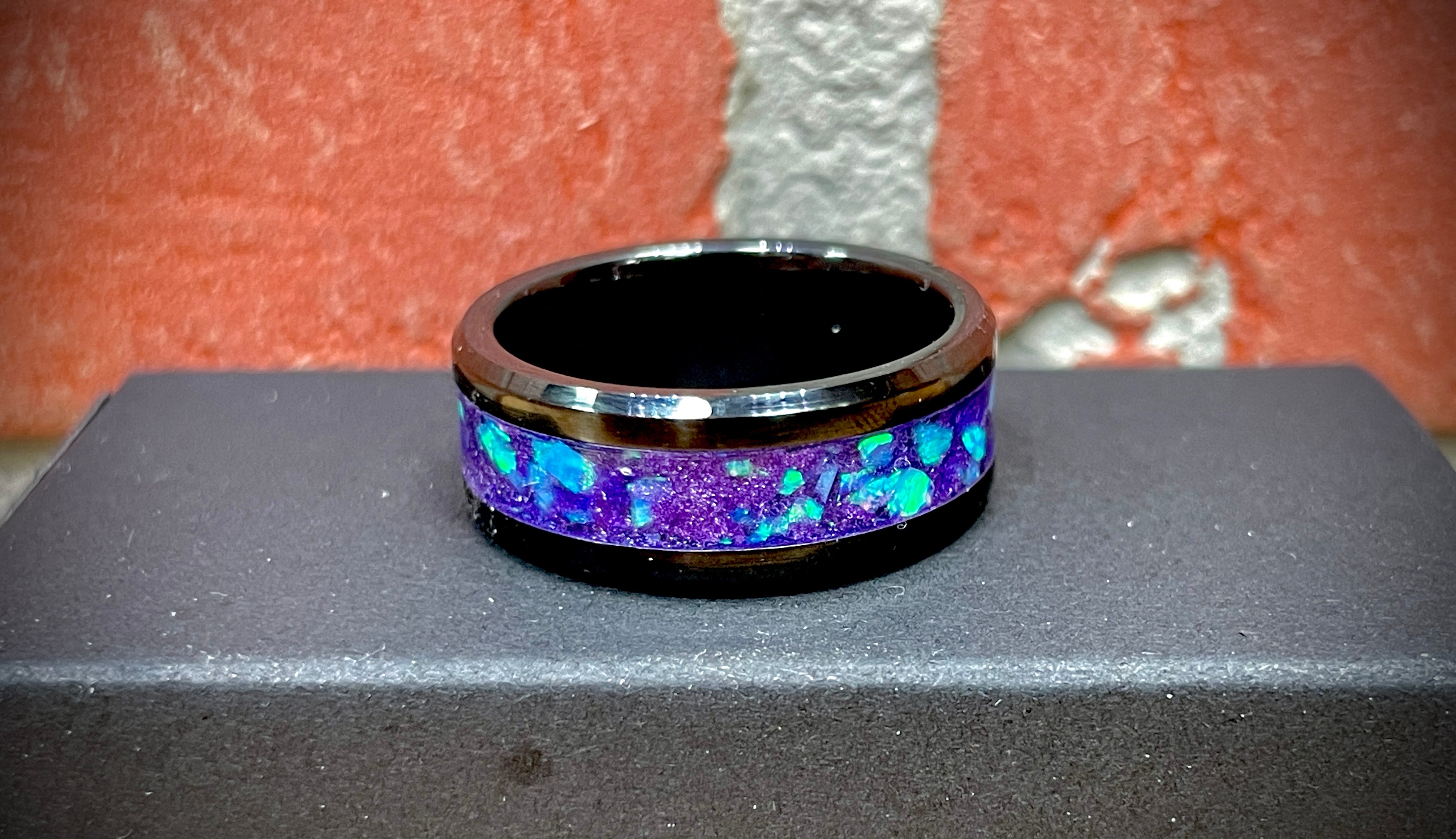 Tactical Black "Northern Lights" Custom Ring