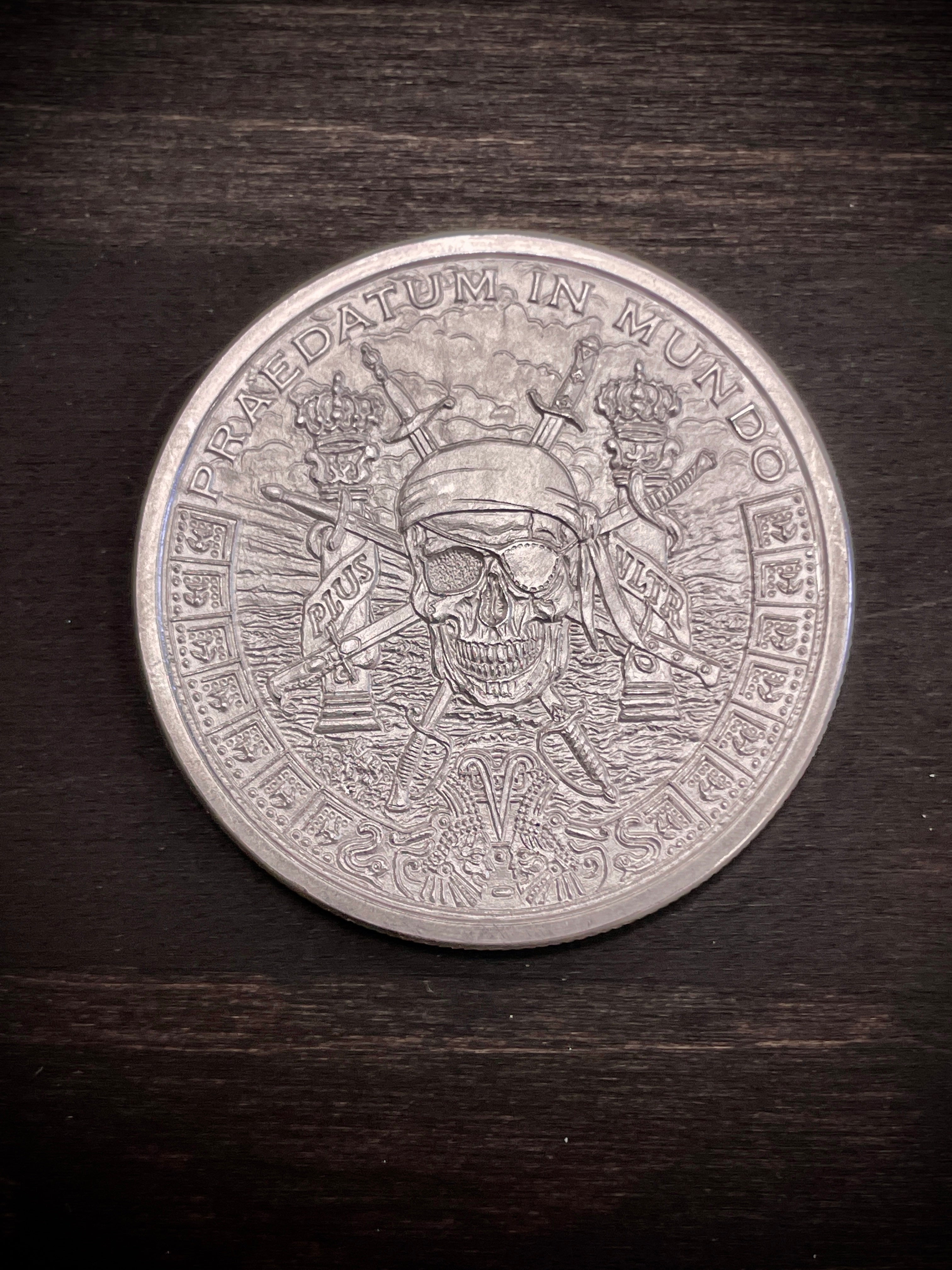 Fine Silver Pirate Coin Custom Ring