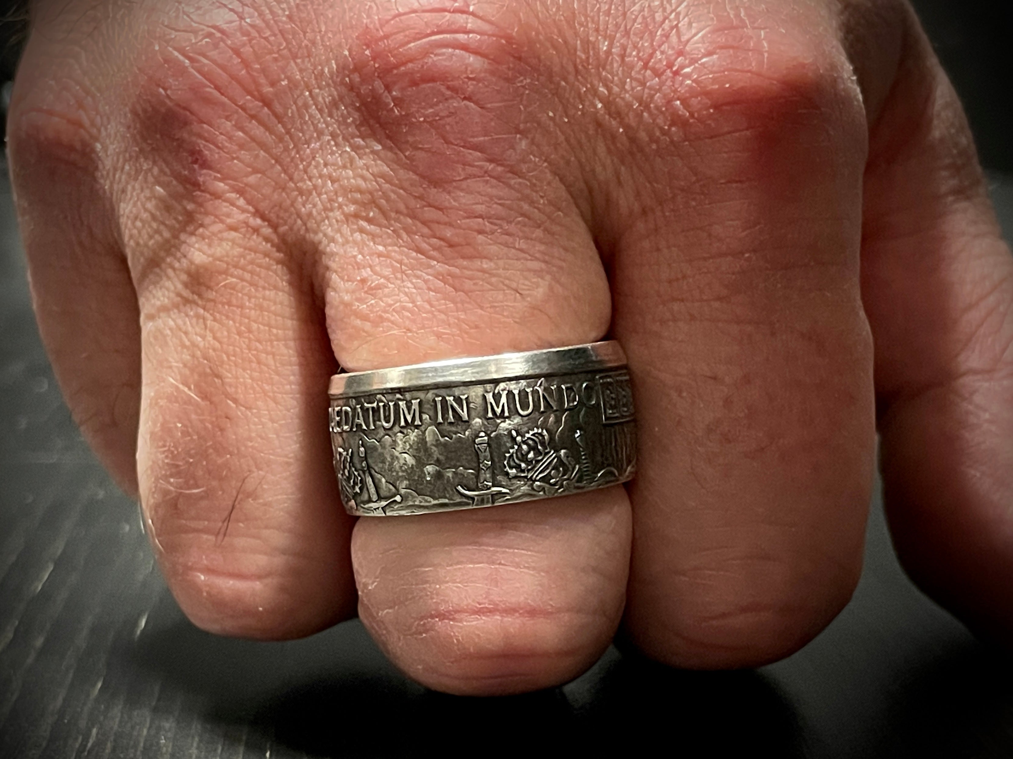 Fine Silver Pirate Coin Custom Ring