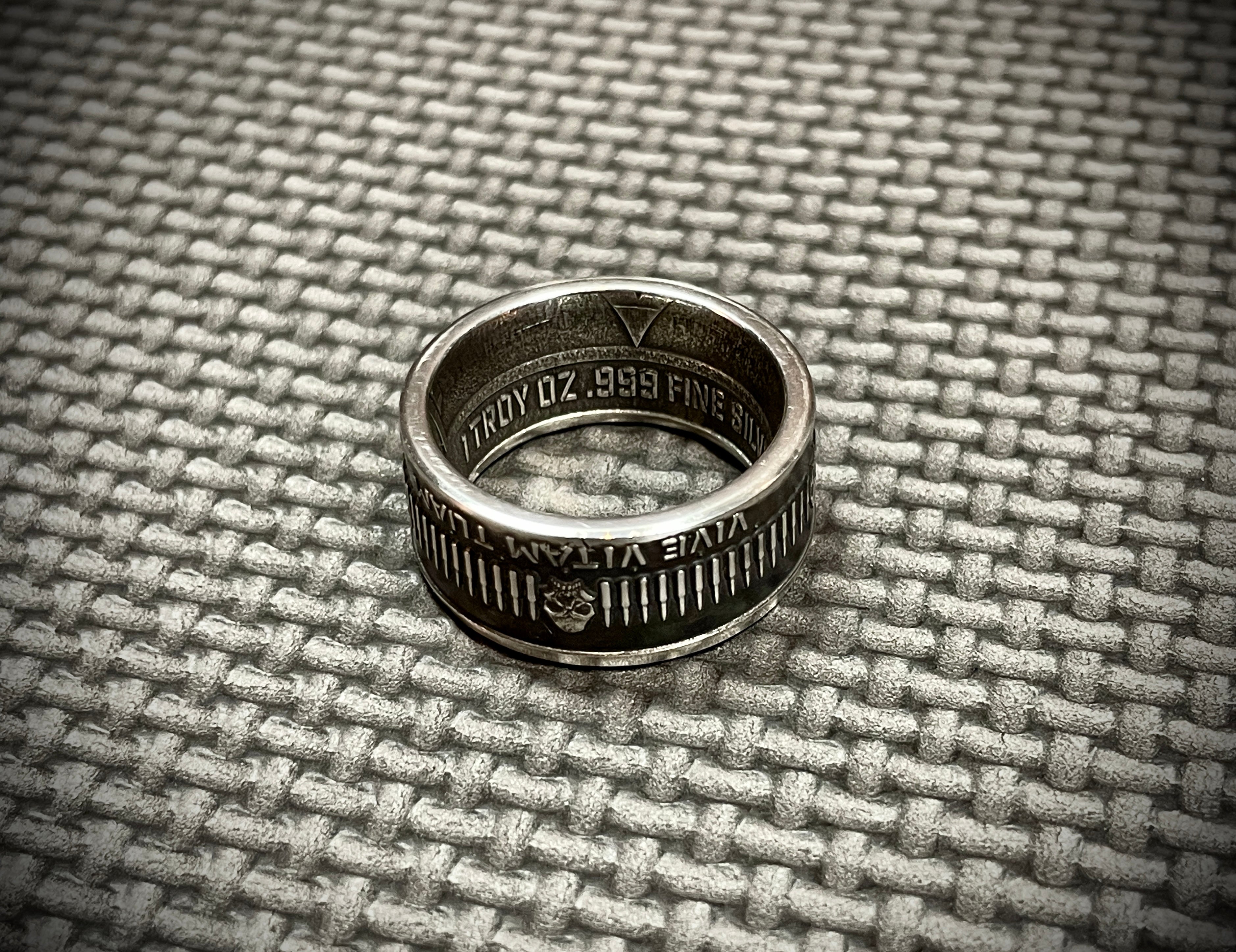 "Live Your Life" Silver Challenge Coin Ring