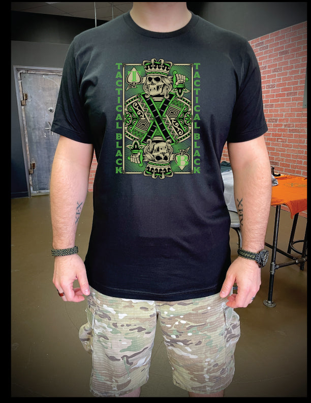 Tactical Black "King's Card" shirt in Green