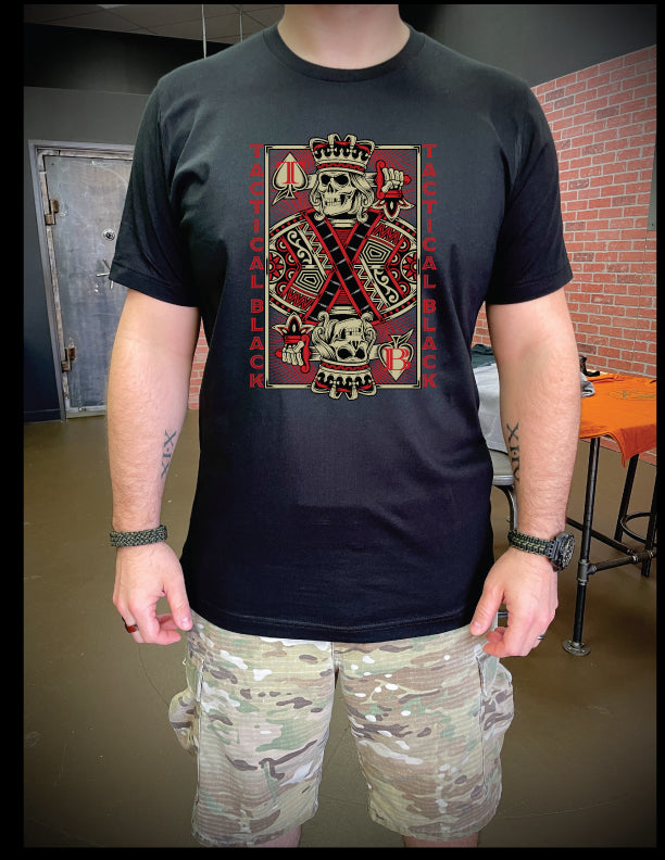 Tactical Black "King's Card" shirt in Red