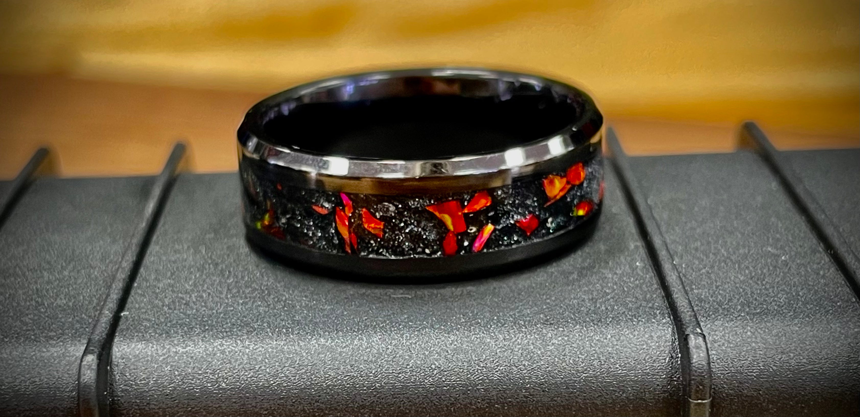 Tactical Black "Volcano" Custom Ring