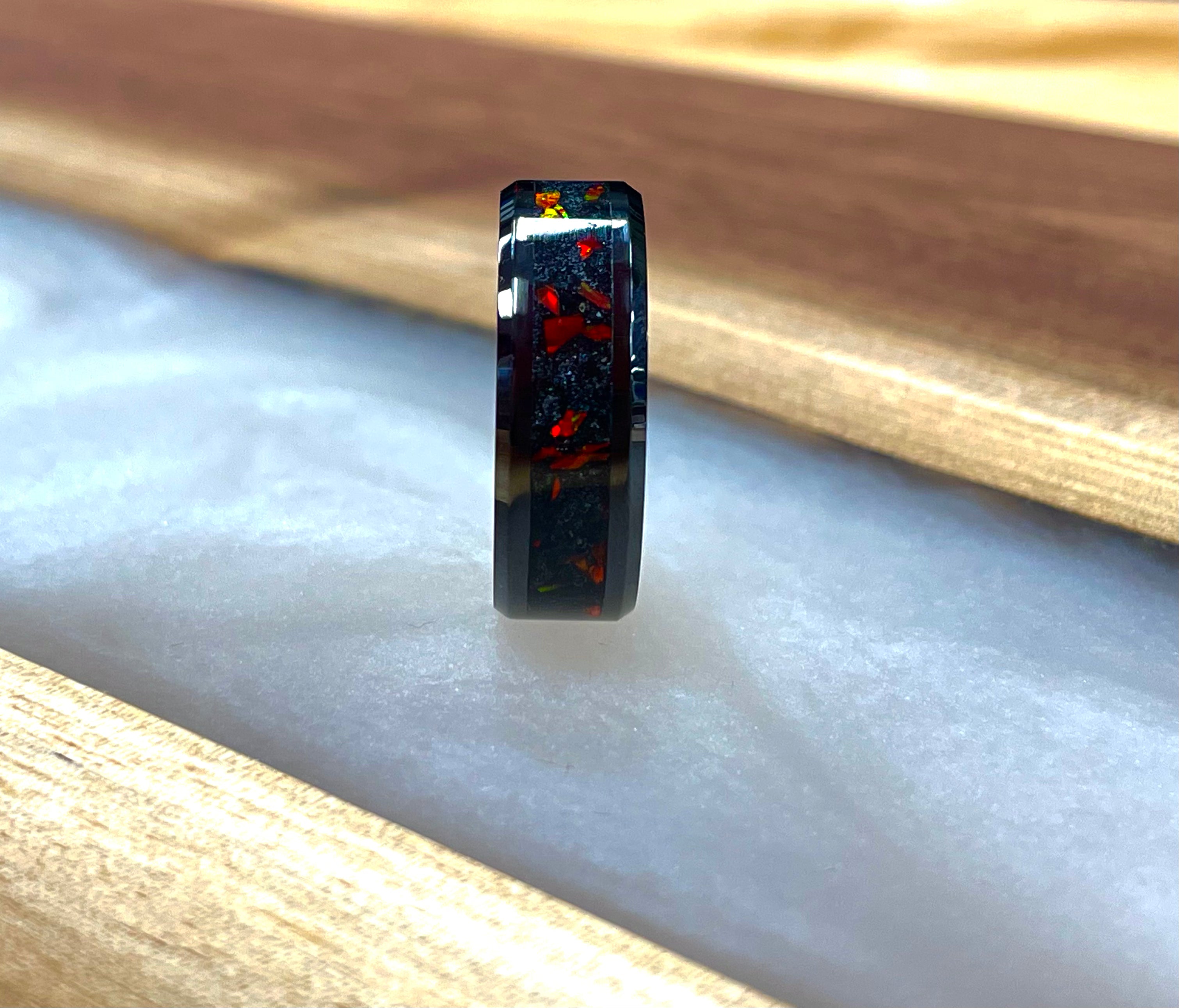 Tactical Black "Volcano" Custom Ring